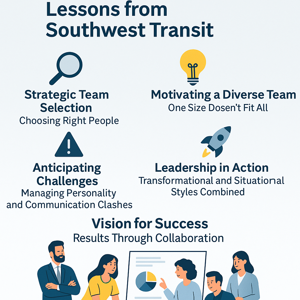 In today’s hyper-competitive market, companies must move fast—and smart—to survive. Southwest Transit faced this reality head-on when a key competitor launched an aggressive campaign just as the company prepared to unveil its new Boeing-747 aircraft. With only six weeks to deliver a high-impact marketing campaign, leadership had to build a high-performing team and motivate them effectively, fast. Here’s how they did it—and how you can apply the same lessons to lead any team through pressure-filled projects.